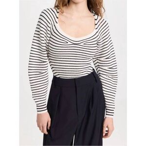 NEW A.L.C. maeve sweater in natural navy stripe